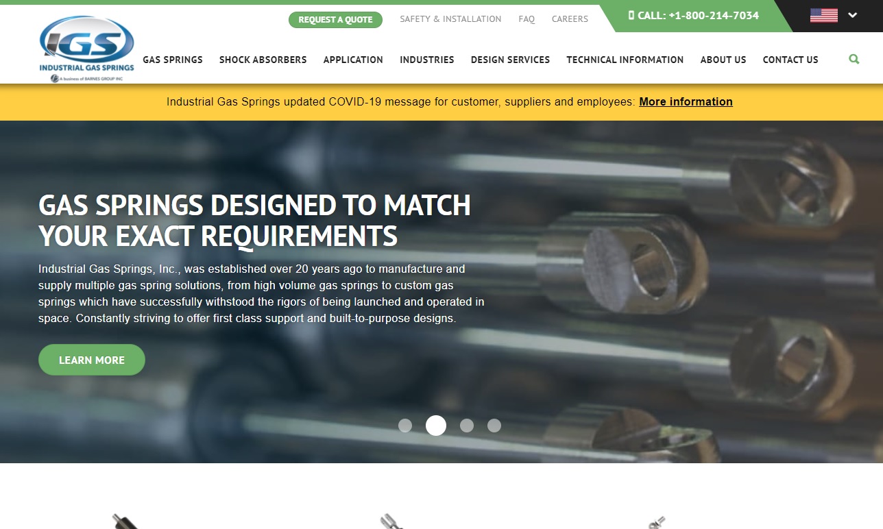 Industrial Gas Springs, Inc. Spring Manufacturers